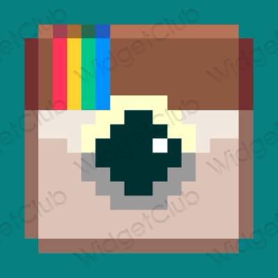 Aesthetic blue Instagram app icons