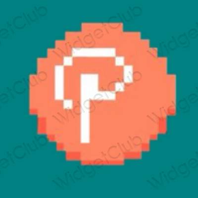 Aesthetic blue Pinterest app icons