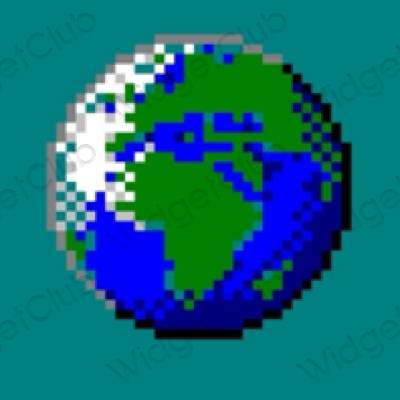 Aesthetic blue Safari app icons