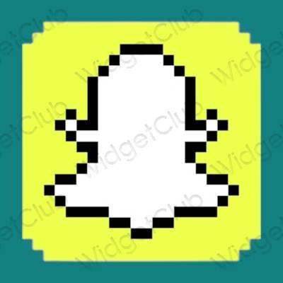 Aesthetic blue snapchat app icons
