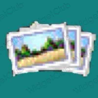 Aesthetic blue Photos app icons