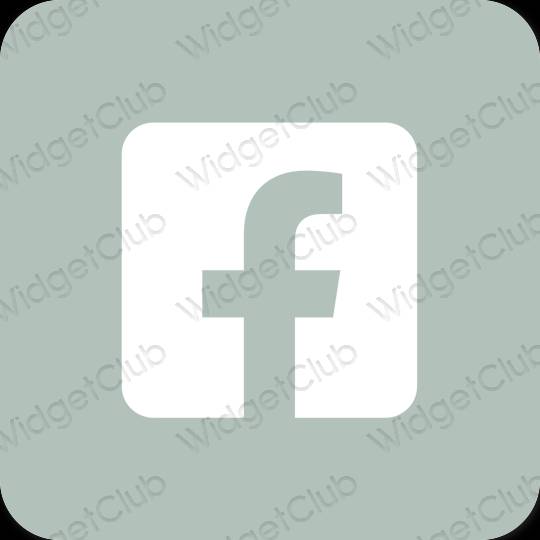 Aesthetic green Facebook app icons