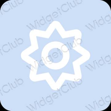 Естетски пастелно плава Settings иконе апликација