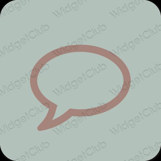 Естетичен зелено Messages икони на приложения