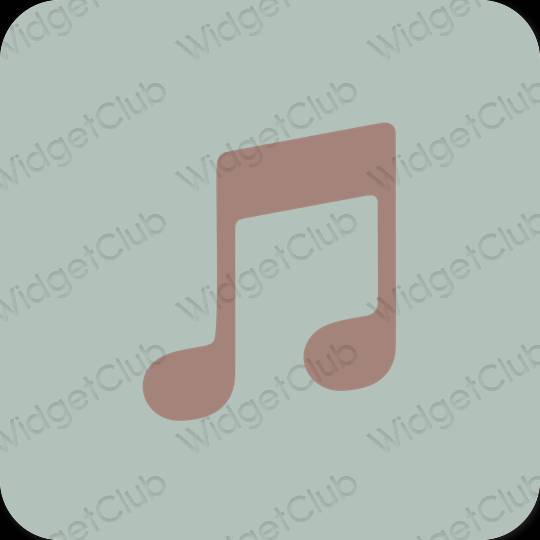 Esztétika zöld Apple Music alkalmazás ikonok