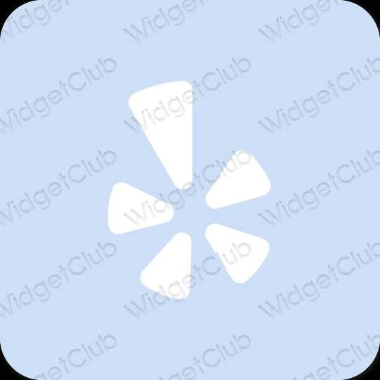 Естетичен пастелно синьо Yelp икони на приложения