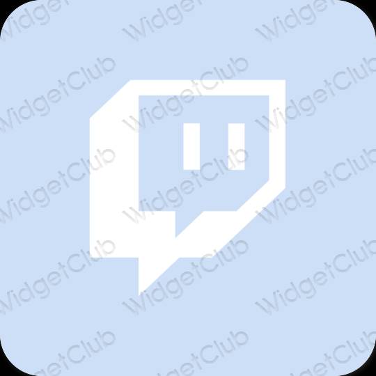 Estetický pastelově modrá Twitch ikony aplikací