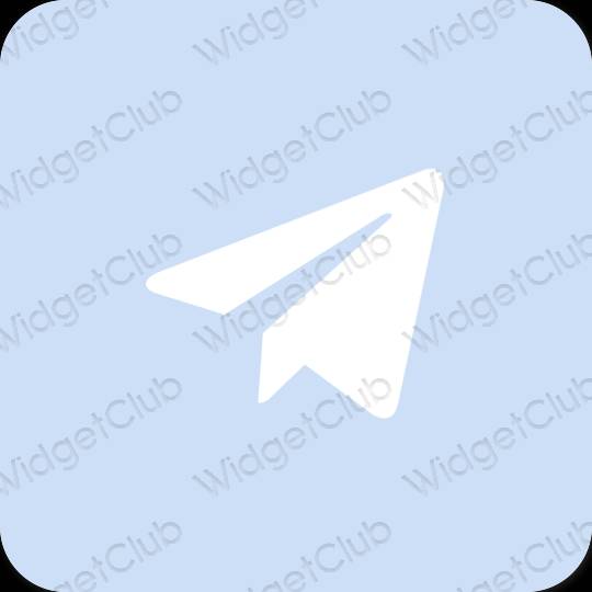Estetyka pastelowy niebieski Telegram ikony aplikacji