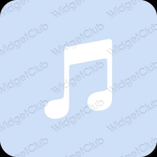 Estetski pastelno plava Music ikone aplikacija