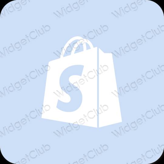 Estetický pastelově modrá Shopify ikony aplikací