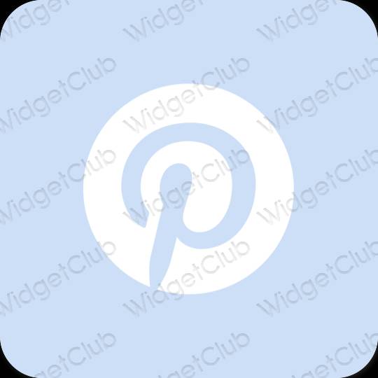 Estetsko pastelno modra Pinterest ikone aplikacij