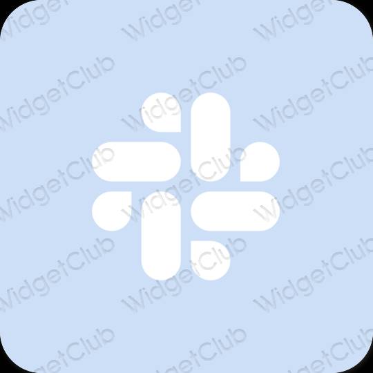 Esthétique bleu pastel Slack icônes d'application