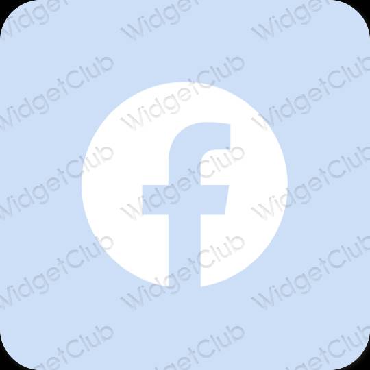 Æstetisk pastel blå Facebook app ikoner