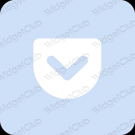 Stijlvol pastelblauw Pocket app-pictogrammen