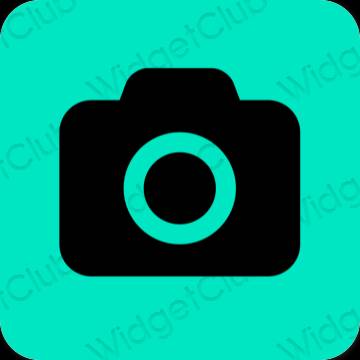 Aesthetic blue Camera app icons