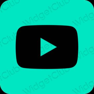 Aesthetic blue Youtube app icons