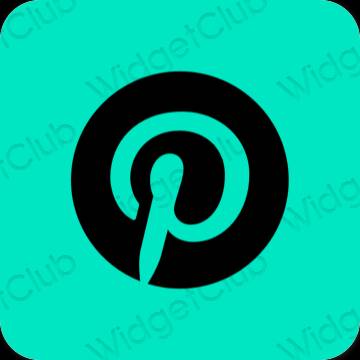 Aesthetic blue Pinterest app icons