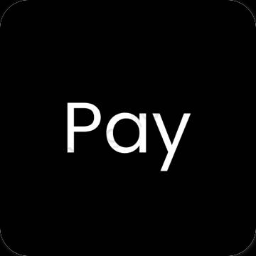 Aesthetic black PayPay app icons