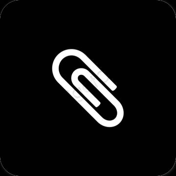Естетичен черен Notes икони на приложения