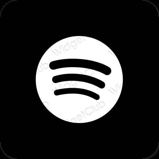 Estetik siyah Spotify uygulama simgeleri