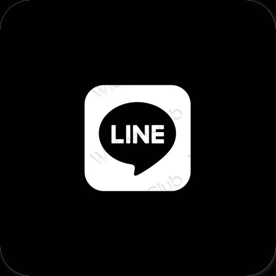 جمالي أسود LINE أيقونات التطبيق