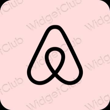Естетски пастелно розе Airbnb иконе апликација