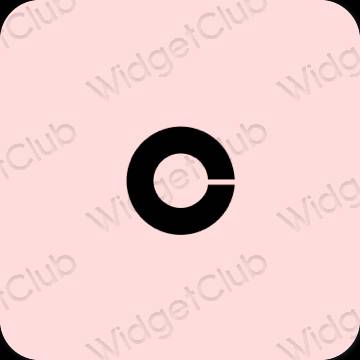 Estético rosa pastel Coinbase ícones de aplicativos