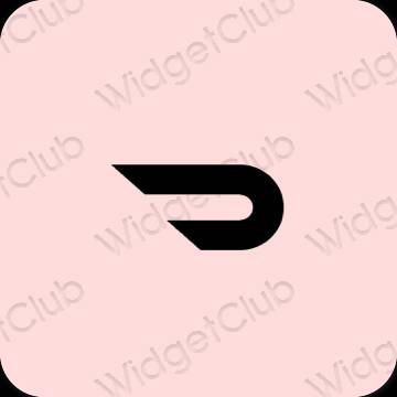 Estetik merah jambu pastel Doordash ikon aplikasi