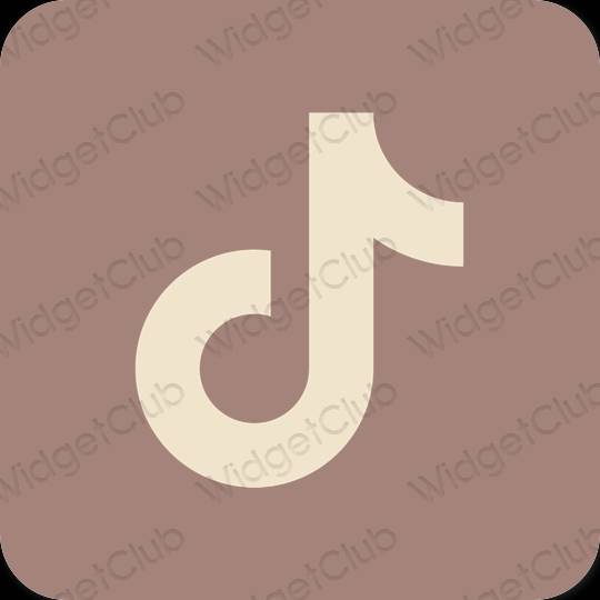 Estetický hnědý TikTok ikony aplikací