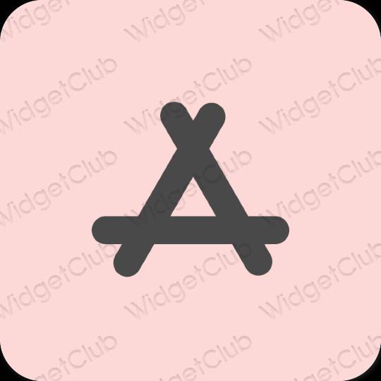 Esteetiline pastelne roosa AppStore rakenduste ikoonid