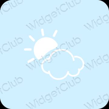 Estetsko pastelno modra Weather ikone aplikacij