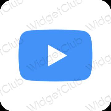 Aesthetic neon blue Youtube app icons