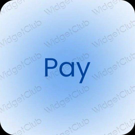 Estetik mavi PayPay uygulama simgeleri