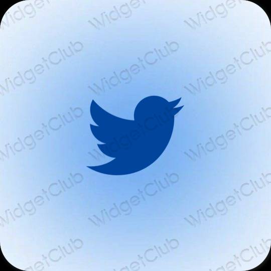 미적인 파란색 Twitter 앱 아이콘