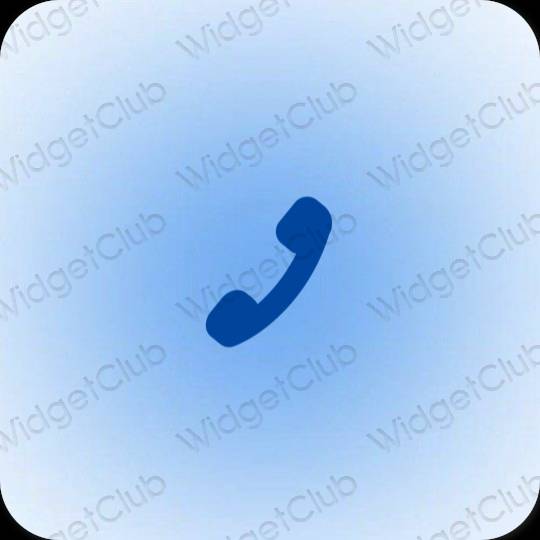 Estetik biru Phone ikon aplikasi
