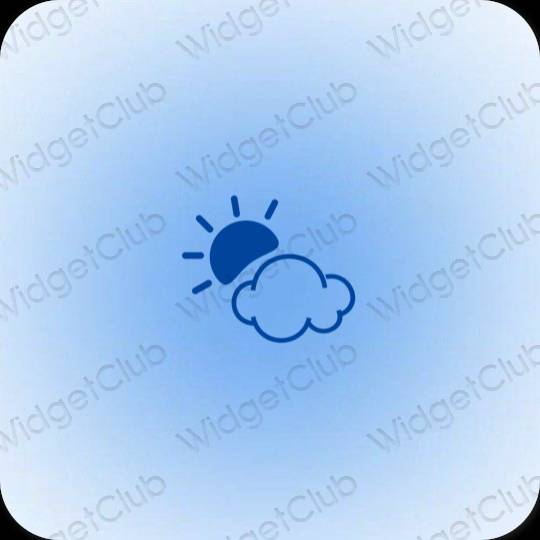 Esthétique bleu Weather icônes d'application