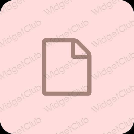 Естетичний пастельний рожевий Notes значки програм