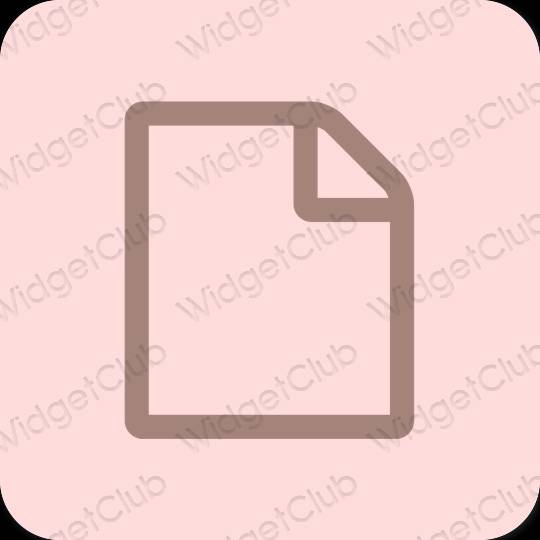 эстетический пастельно-розовый Notes значки приложений