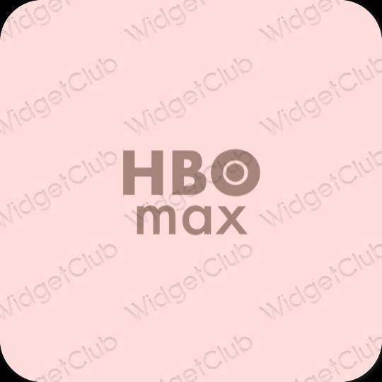 Estetisk pastell rosa HBO MAX app ikoner