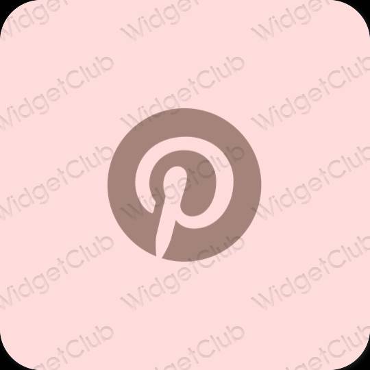Estetis merah muda pastel Pinterest ikon aplikasi