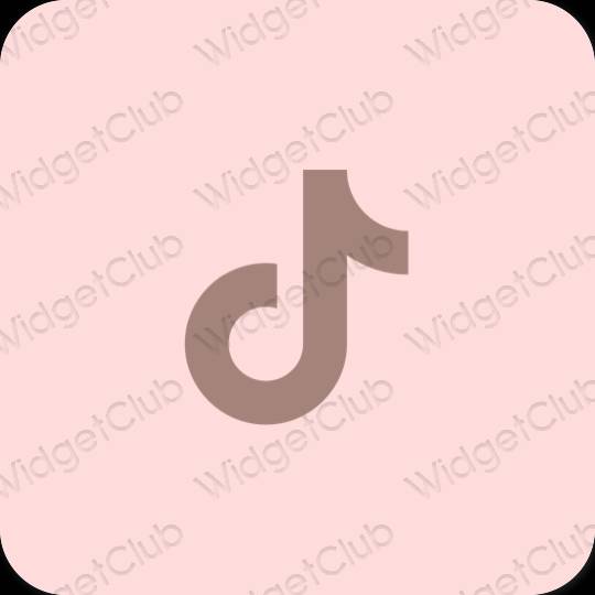 Aesthetic pastel pink TikTok app icons