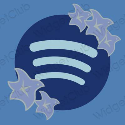미적인 파란색 Spotify 앱 아이콘