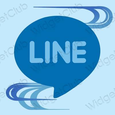 Thẩm mỹ màu xanh pastel LINE biểu tượng ứng dụng