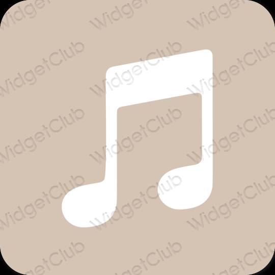 Estetik bej Apple Music uygulama simgeleri