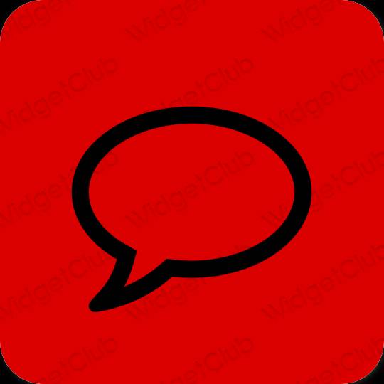 Estético vermelho Messages ícones de aplicativos