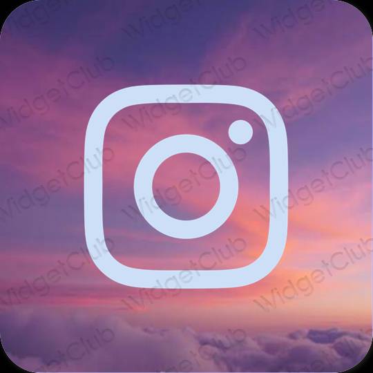 Estetis biru pastel Instagram ikon aplikasi