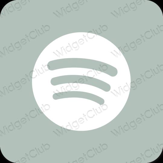 Estetsko zelena Spotify ikone aplikacij