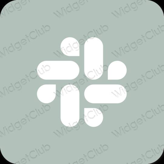 Estetsko zelena Slack ikone aplikacij