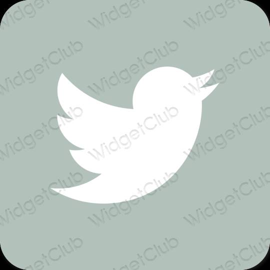 Естетичен зелено Twitter икони на приложения