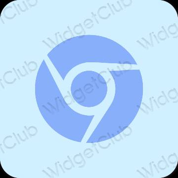 Естетски пастелно плава Chrome иконе апликација